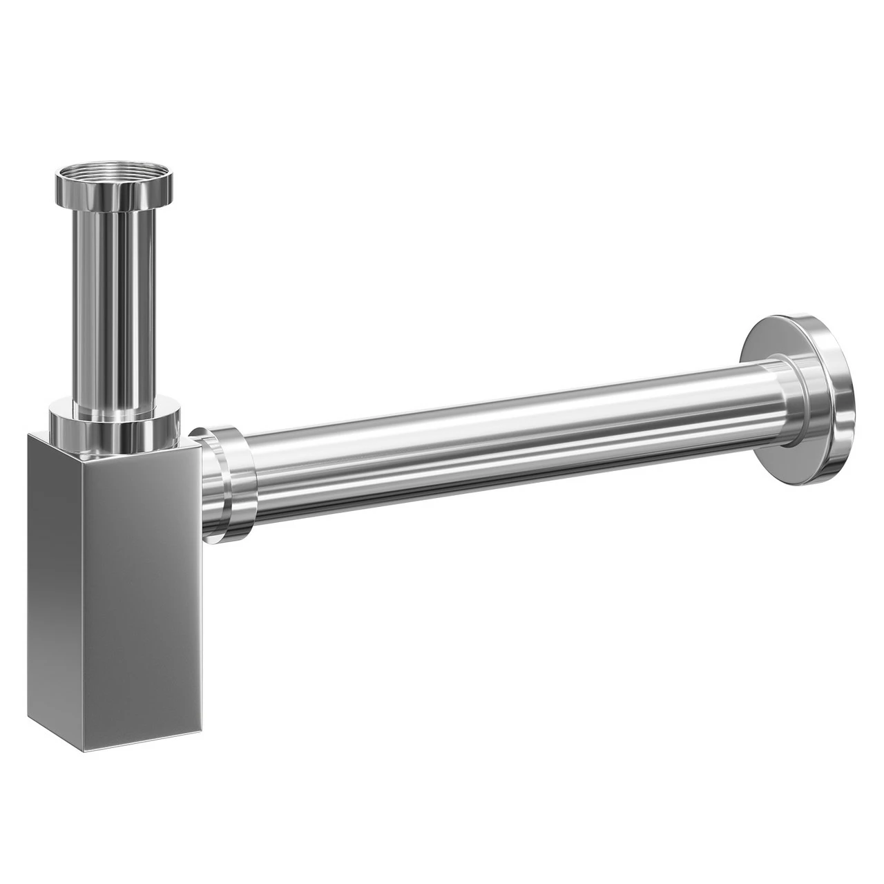 Polished Chrome 180mm Square Basin Bottle Trap 5 Polished Chrome 180mm Square Basin Bottle Trap - Image 3