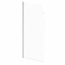 Polished Chrome 770mm Single Section Rounded Corner Bath Shower Screen
