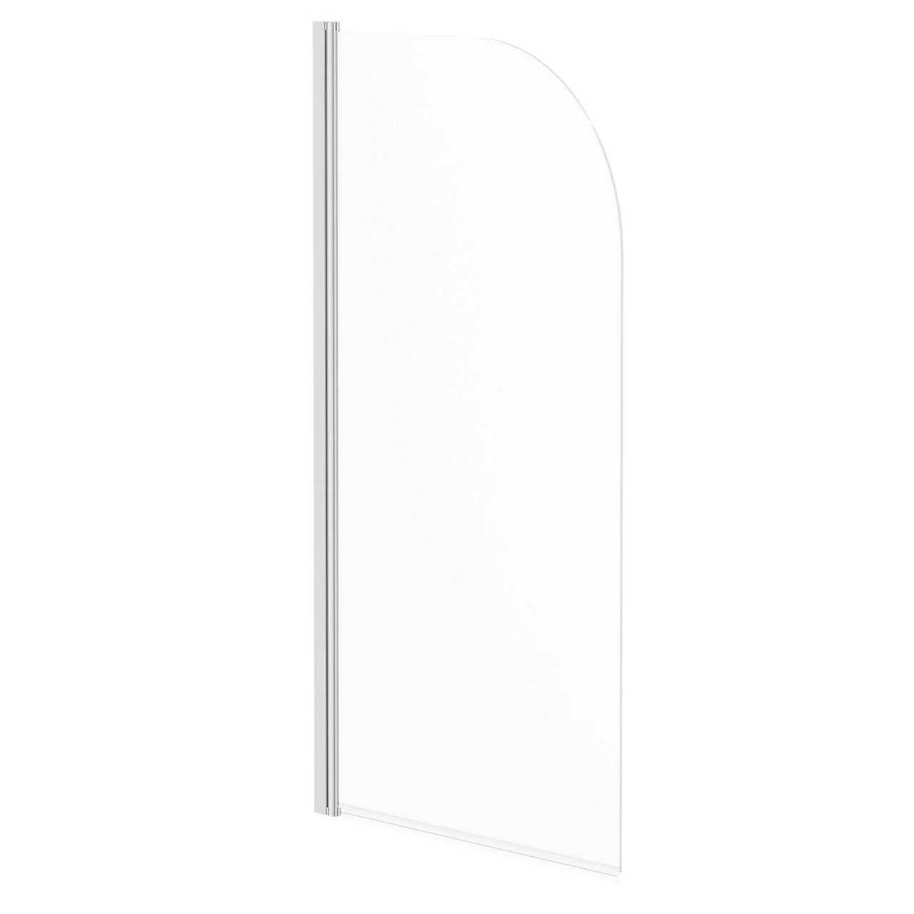 Polished Chrome 770mm Single Section Rounded Corner Bath Shower Screen