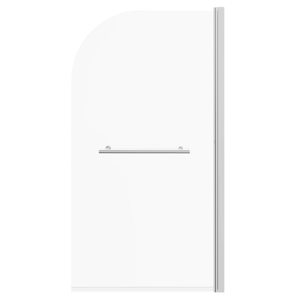 Polished Chrome 770mm Single Section Rounded Corner Bath Shower Screen With Towel Rail 4 Polished Chrome 770mm Single Section Rounded Corner Bath Shower Screen With Towel Rail - Image 2