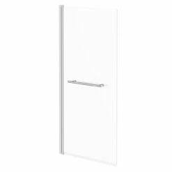 Polished Chrome 770mm Single Section Square Corner Bath Shower Screen With Towel Rail