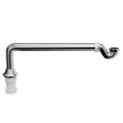 Windsor. Polished Chrome Exposed Shallow Bath Trap And Pipe