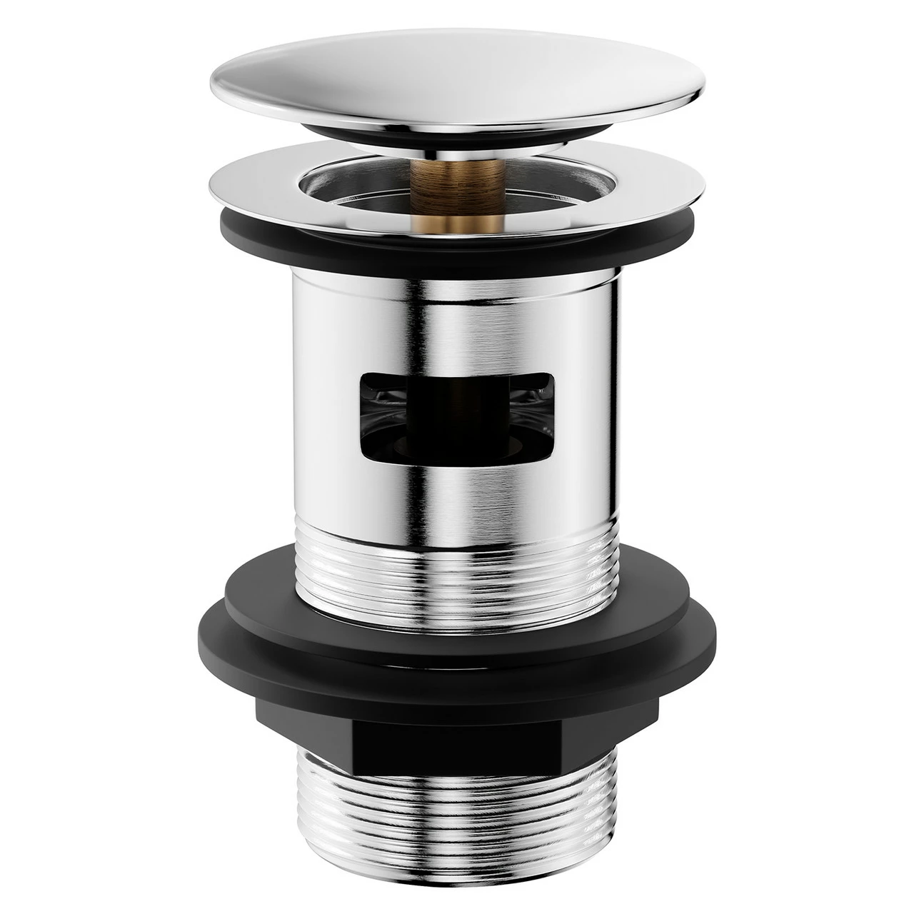 Polished Chrome Moon Cap Slotted Click Clack Basin Waste 4 Polished Chrome Moon Cap Slotted Click Clack Basin Waste - Image 2