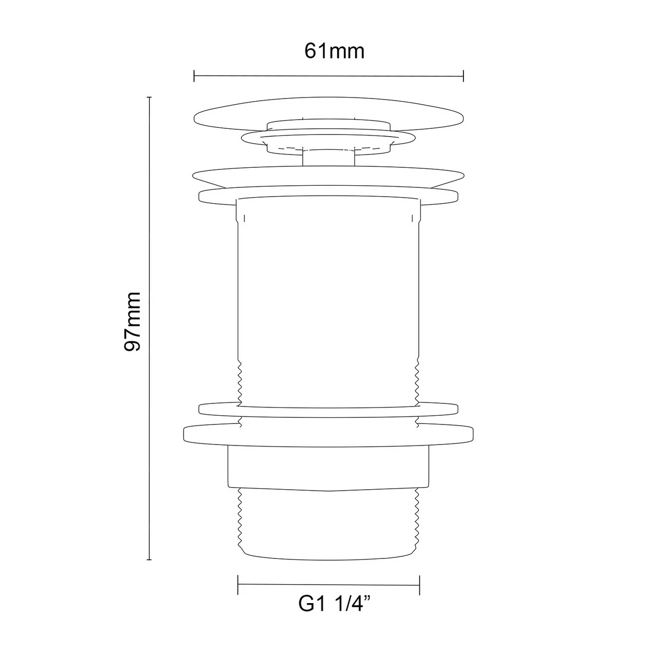 Polished Chrome Moon Cap Slotted Click Clack Basin Waste 8 Polished Chrome Moon Cap Slotted Click Clack Basin Waste - Image 6
