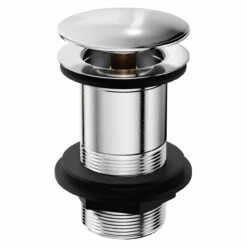 Polished Chrome Moon Cap Unslotted Click Clack Basin Waste -Wholesaledomestic Shop polished chrome moon cap unslotted click clack basin waste left 75658.1652444144