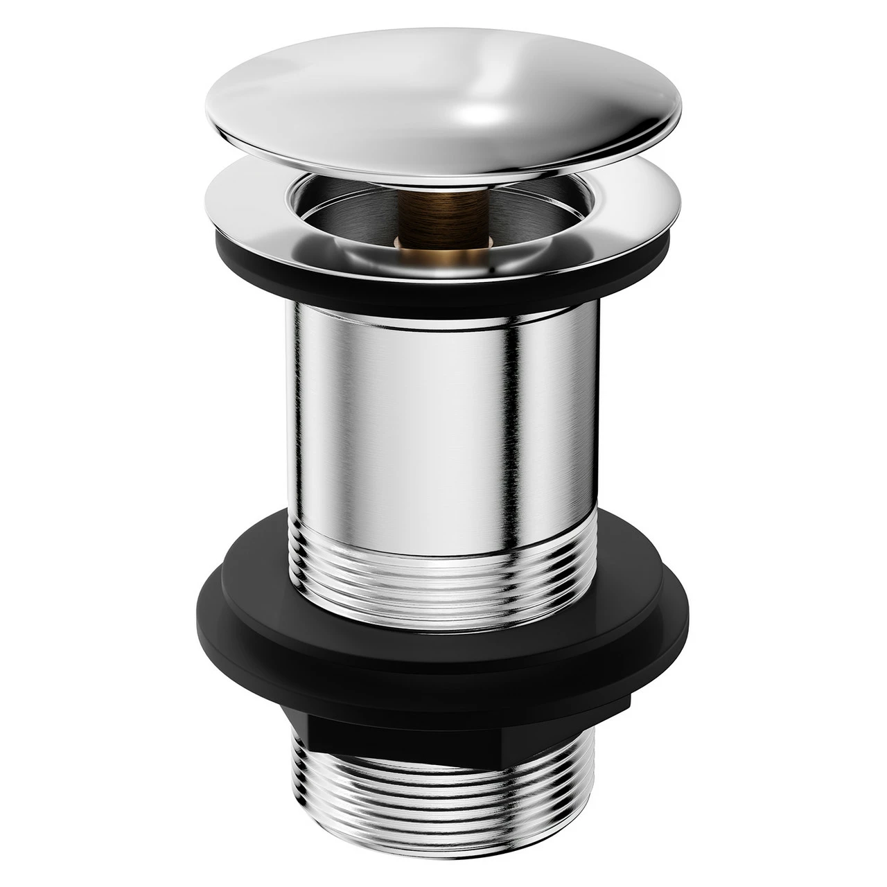 Polished Chrome Moon Cap Unslotted Click Clack Basin Waste - Image 3