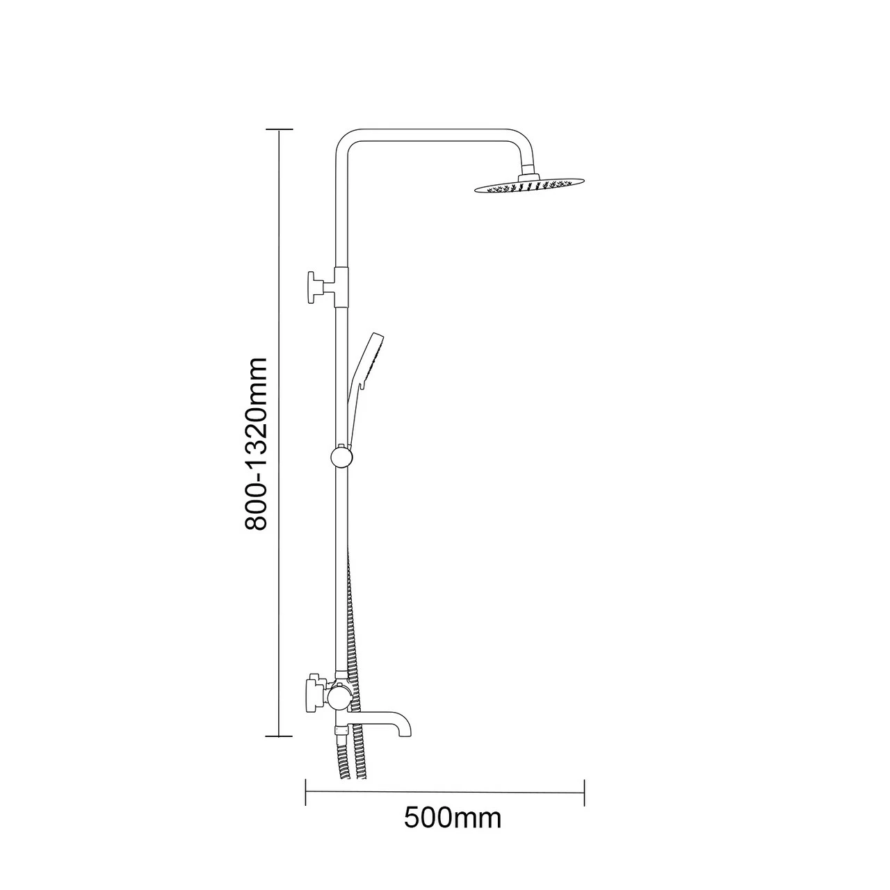 Polished Chrome Round Thermostatic Rigid Riser And Handset Shower System With Bath Spout 7 Polished Chrome Round Thermostatic Rigid Riser And Handset Shower System With Bath Spout - Image 5