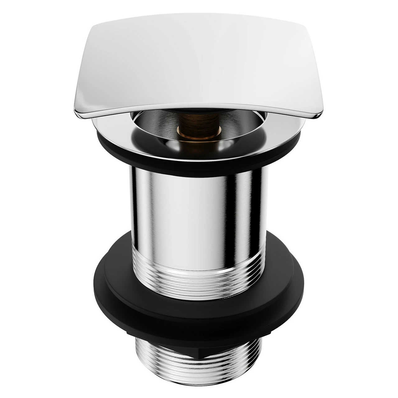 Polished Chrome Square Cap Unslotted Click Clack Basin Waste 6 Polished Chrome Square Cap Unslotted Click Clack Basin Waste - Image 4