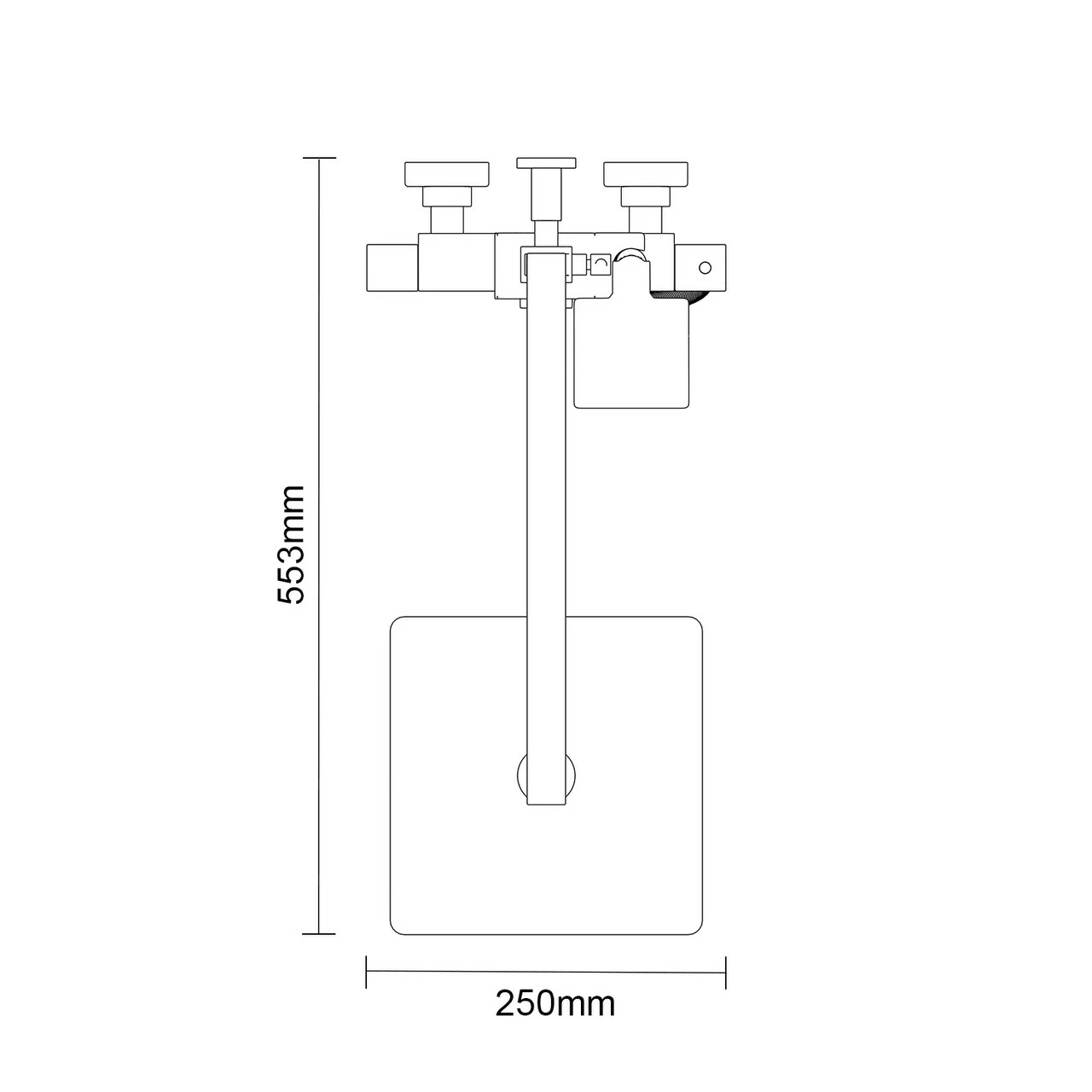 Polished Chrome Square Thermostatic Rigid Riser And Handset Shower System With Bath Spout 8 Polished Chrome Square Thermostatic Rigid Riser And Handset Shower System With Bath Spout - Image 6