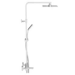 Polished Chrome Square Thermostatic Rigid Riser And Handset Shower System With Bath Spout 11 Polished Chrome Square Thermostatic Rigid Riser And Handset Shower System With Bath Spout -Wholesaledomestic Shop polished chrome square thermostatic rigid riser and handset shower system with bath spout side 62649.1658132876