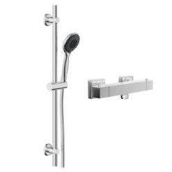 Quattro Polished Chrome Thermostatic Bar Valve Mixer Shower With Clyde Shower Slide Rail Kit -Wholesaledomestic Shop quattro polished chrome thermostatic bar valve mixer shower with clyde shower slide rail kit left 73017.1652445366