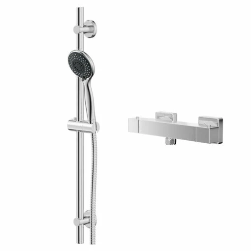 Quattro Polished Chrome Thermostatic Bar Valve Mixer Shower With Clyde Shower Slide Rail Kit -Wholesaledomestic Shop quattro polished chrome thermostatic bar valve mixer shower with clyde shower slide rail kit right 84676.1652445366
