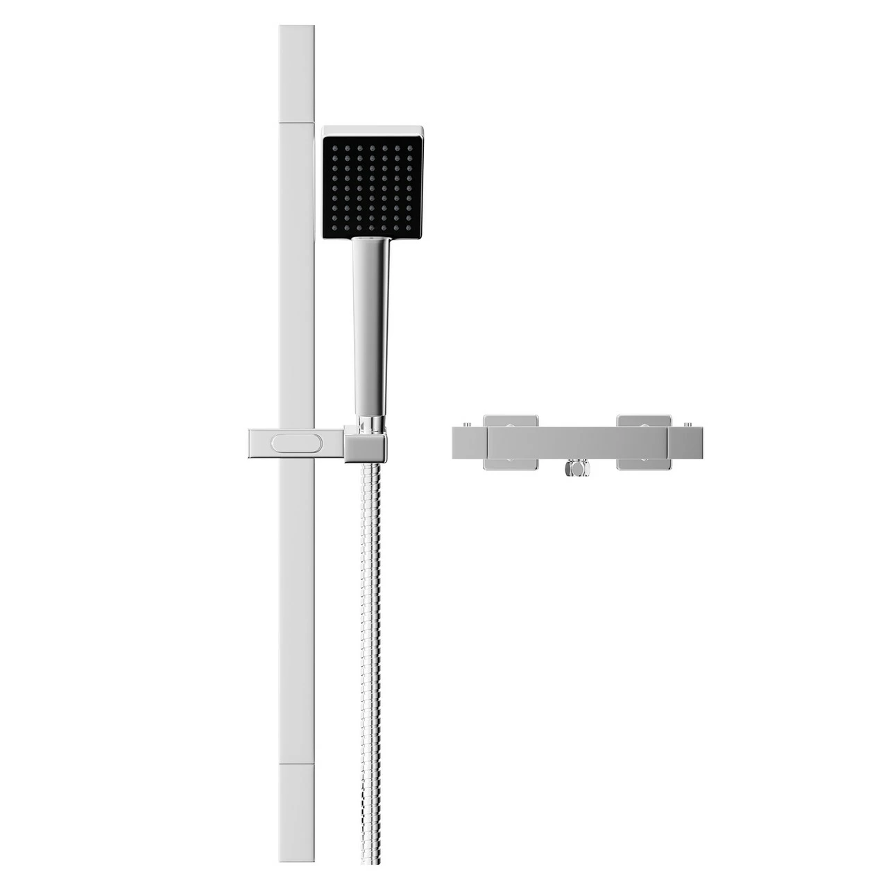 Quattro Polished Chrome Thermostatic Bar Valve Mixer Shower With Severn Shower Slide Rail Kit - Image 2