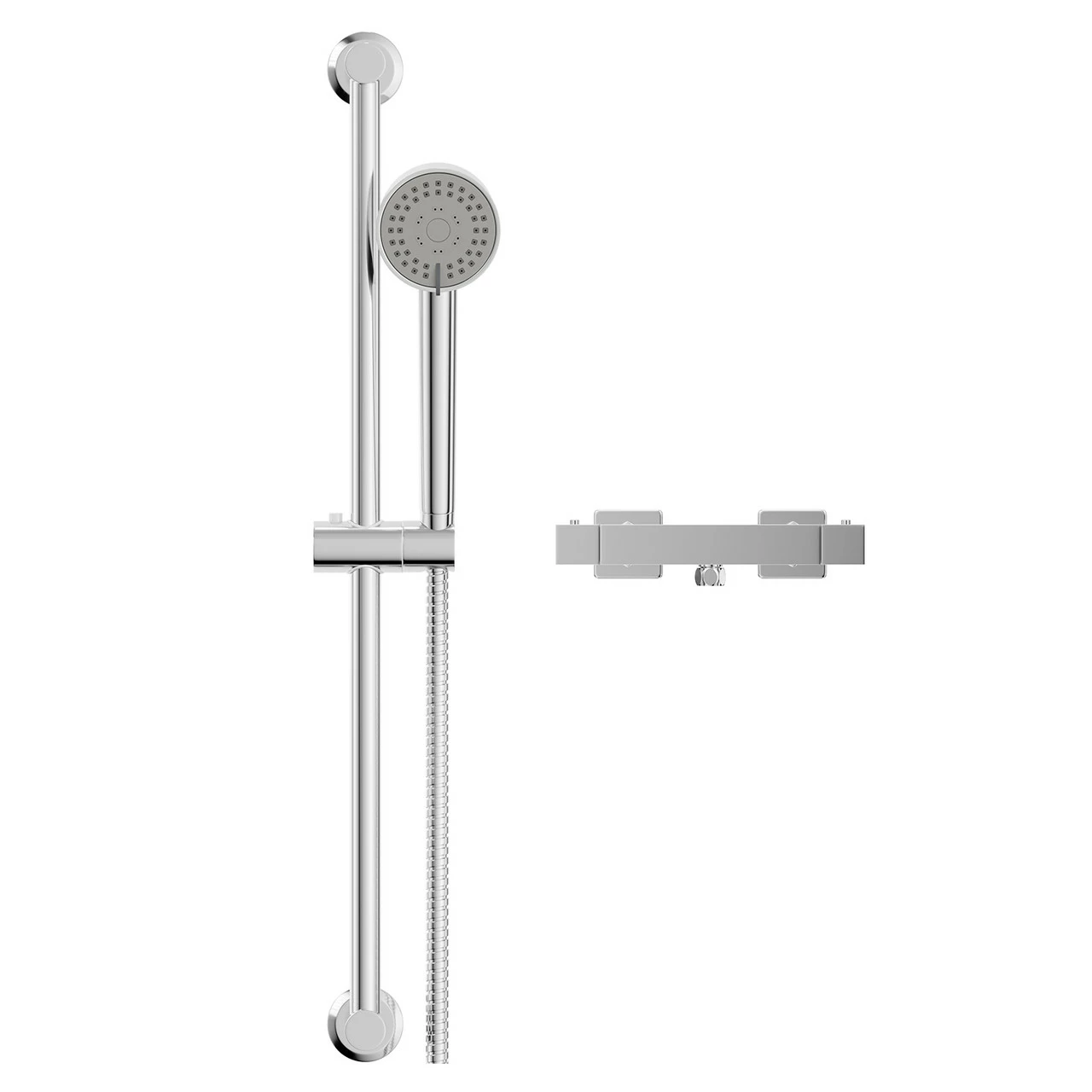 Quattro Polished Chrome Thermostatic Bar Valve Mixer Shower With Tyne Shower Slide Rail Kit 4 Quattro Polished Chrome Thermostatic Bar Valve Mixer Shower With Tyne Shower Slide Rail Kit - Image 2