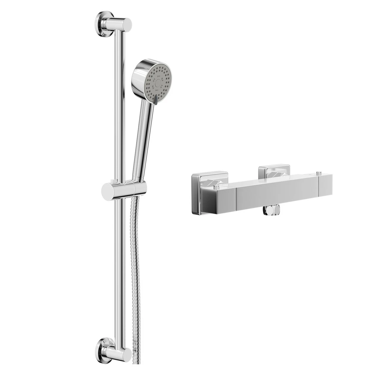 Quattro Polished Chrome Thermostatic Bar Valve Mixer Shower With Tyne Shower Slide Rail Kit 5 Quattro Polished Chrome Thermostatic Bar Valve Mixer Shower With Tyne Shower Slide Rail Kit - Image 3