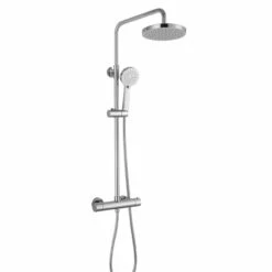 RAK Round Cool Touch Thermostatic Shower Column With Fixed Head And Shower Kit - RAKSHW6011