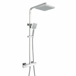RAK Square Cool Touch Thermostatic Shower Column With Fixed Head And Shower Kit - RAKSHW6012