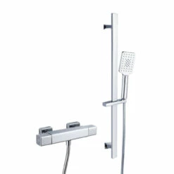 RAK Square Cool Touch Thermostatic Shower Valve With Slide Rail Kit - RAKSHW6013