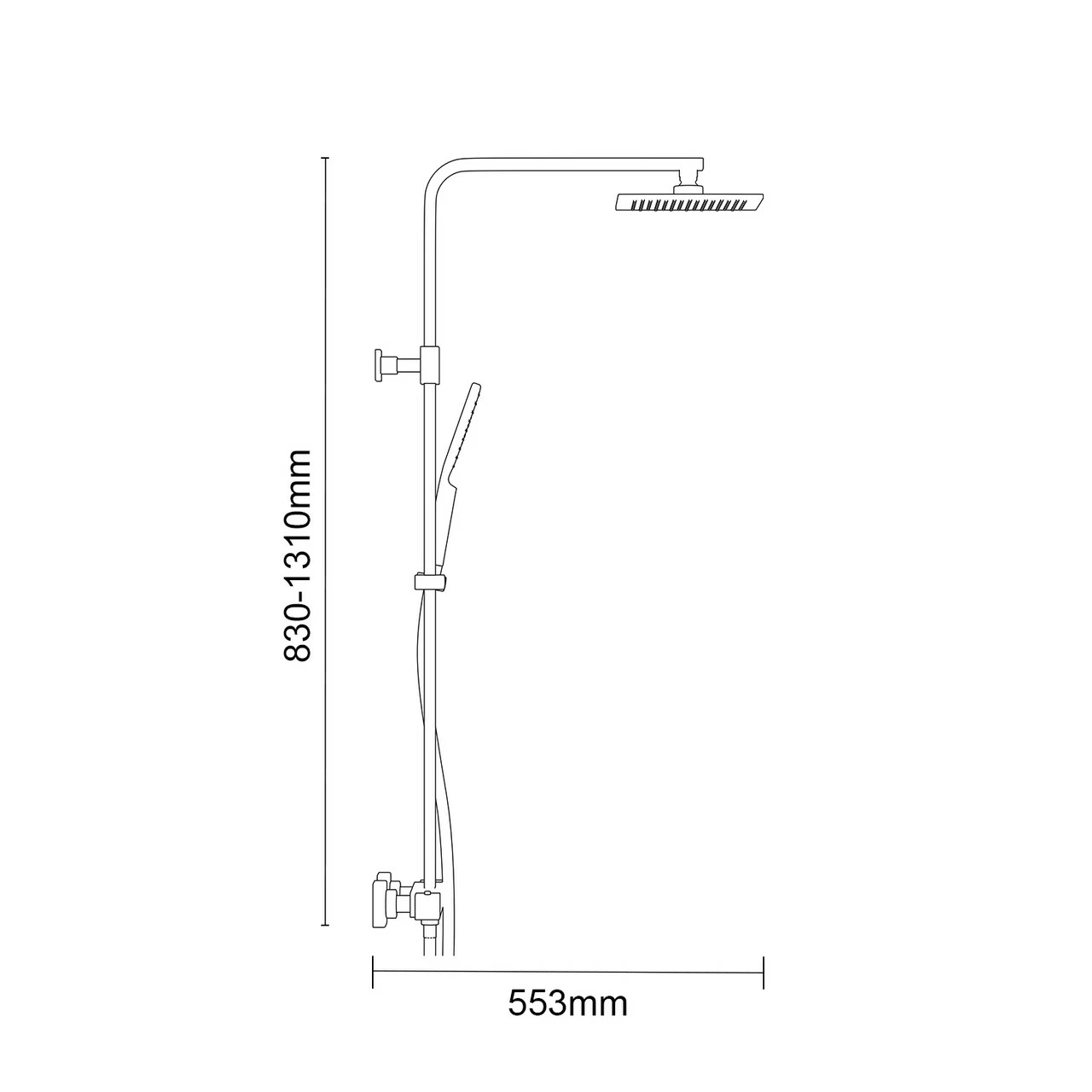 Riviera Square Thermostatic Rigid Riser And Handset Shower System 8 Riviera Square Thermostatic Rigid Riser And Handset Shower System - Image 6