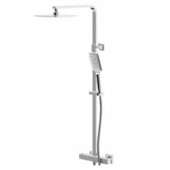 Riviera Square Thermostatic Rigid Riser And Handset Shower System