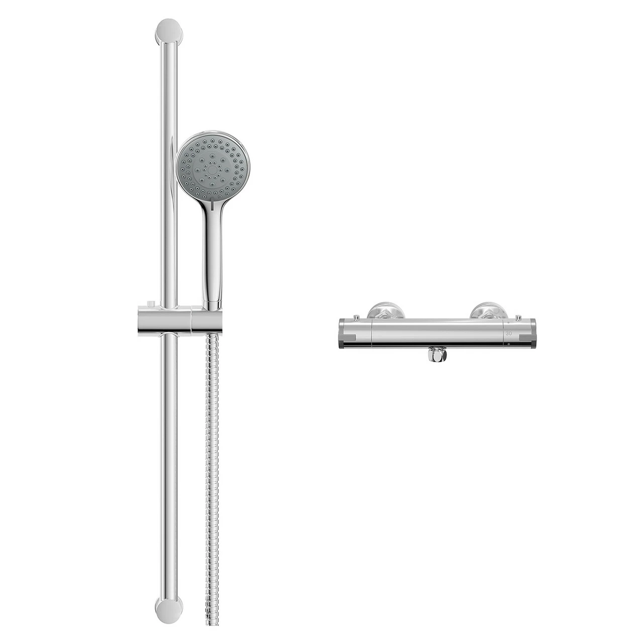 Rondi Polished Chrome Thermostatic Bar Valve Mixer Shower With Sark Shower Slide Rail Kit - Image 2