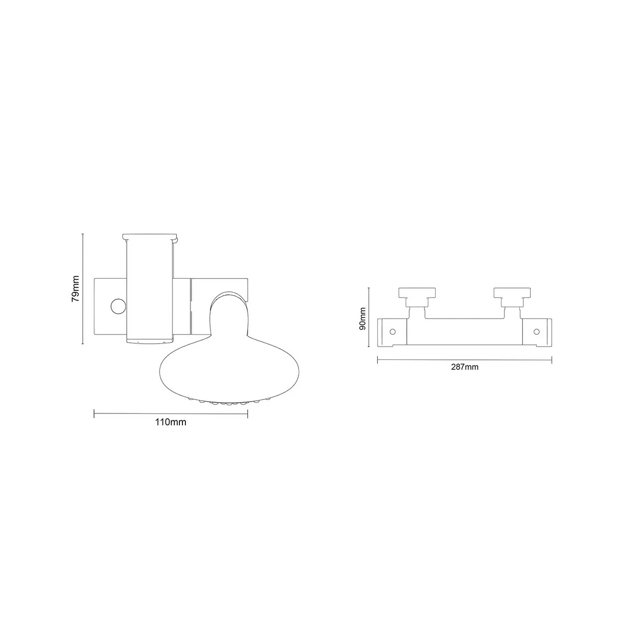 Rondi Polished Chrome Thermostatic Bar Valve Mixer Shower With Sark Shower Slide Rail Kit - Image 6