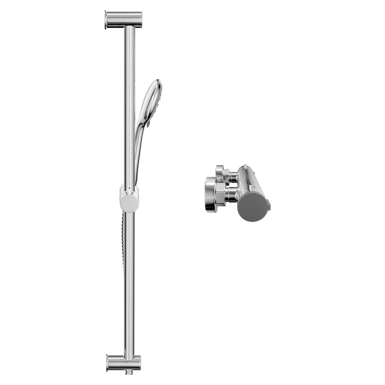 Rondi Polished Chrome Thermostatic Bar Valve Mixer Shower With Sark Shower Slide Rail Kit - Image 4