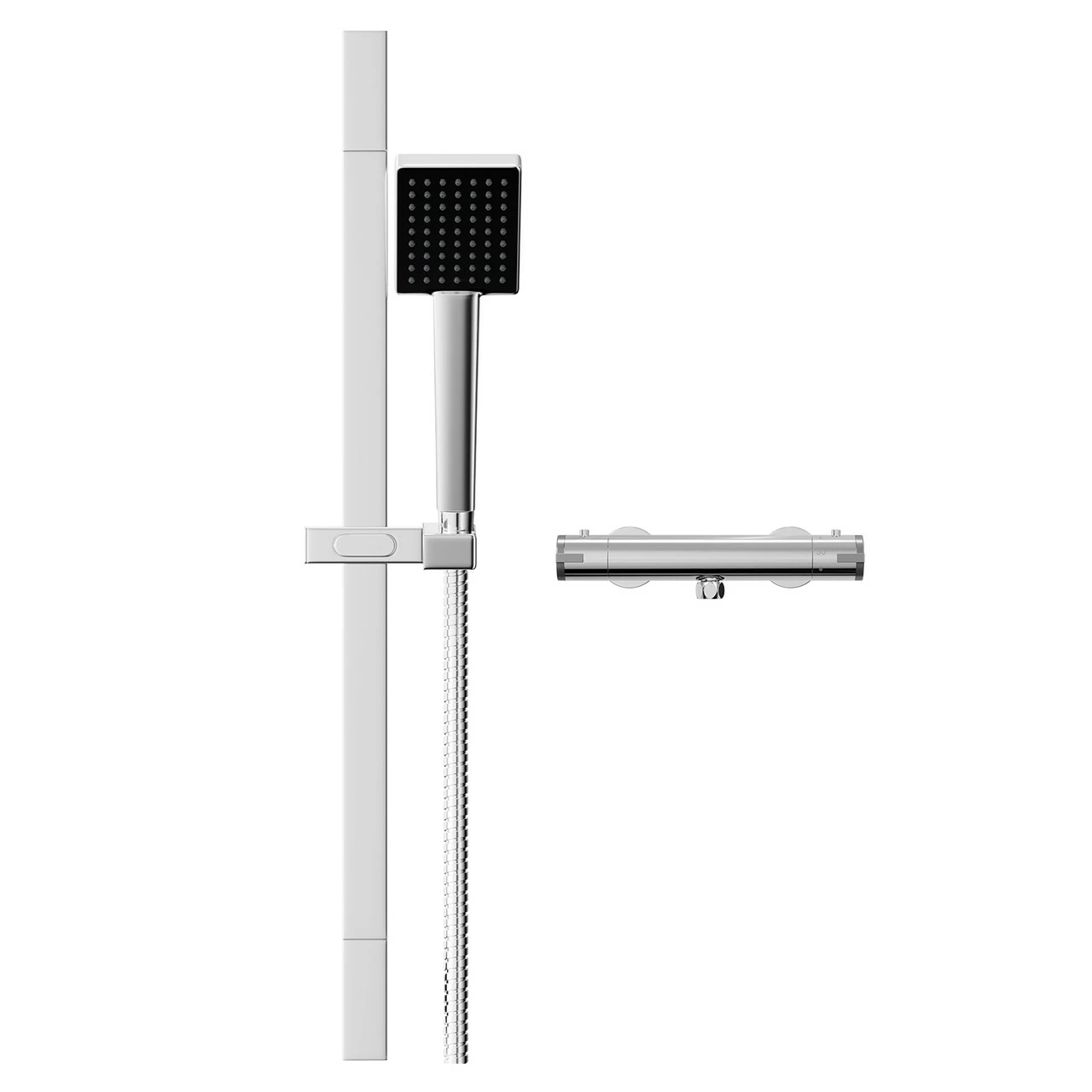 Rondi Polished Chrome Thermostatic Bar Valve Mixer Shower With Severn Shower Slide Rail Kit 4 Rondi Polished Chrome Thermostatic Bar Valve Mixer Shower With Severn Shower Slide Rail Kit - Image 2