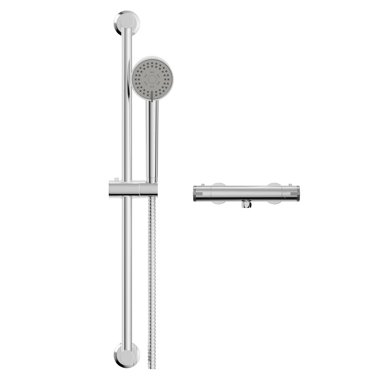 Rondi Polished Chrome Thermostatic Bar Valve Mixer Shower With Tyne Shower Slide Rail Kit 4 Rondi Polished Chrome Thermostatic Bar Valve Mixer Shower With Tyne Shower Slide Rail Kit - Image 2