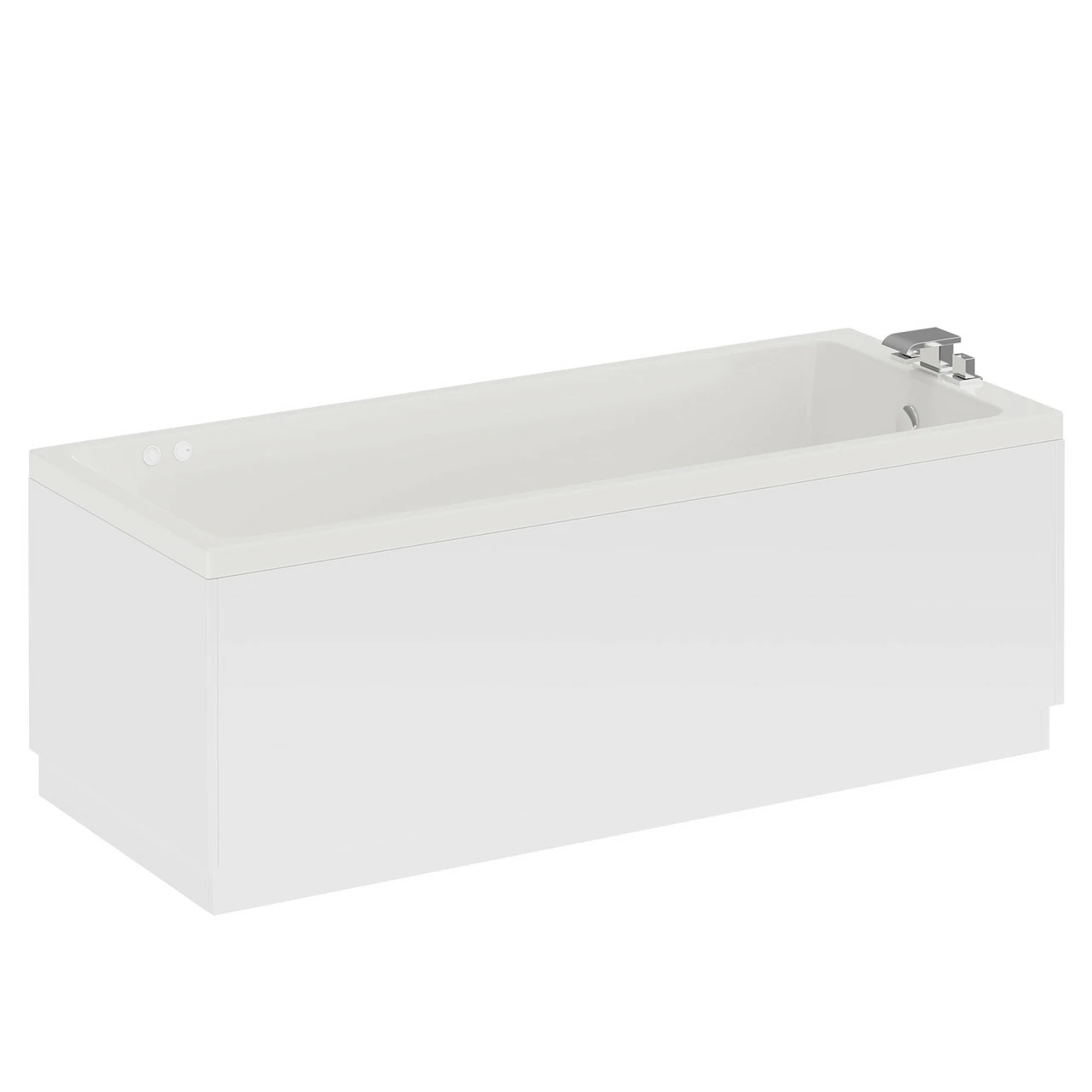 Slim Edge 1700mm X 750mm 12 Jet Chrome Flat Jet Single Ended Whirlpool Bath - Image 3