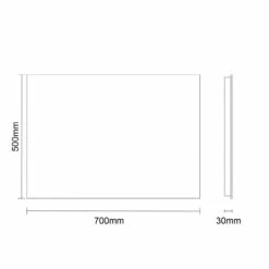 Trivia 700mm X 500mm Illuminated LED Mirror With Demister -Wholesaledomestic Shop trivia 700mm x 500mm illuminated led mirror with demister line side 77365.1652444452