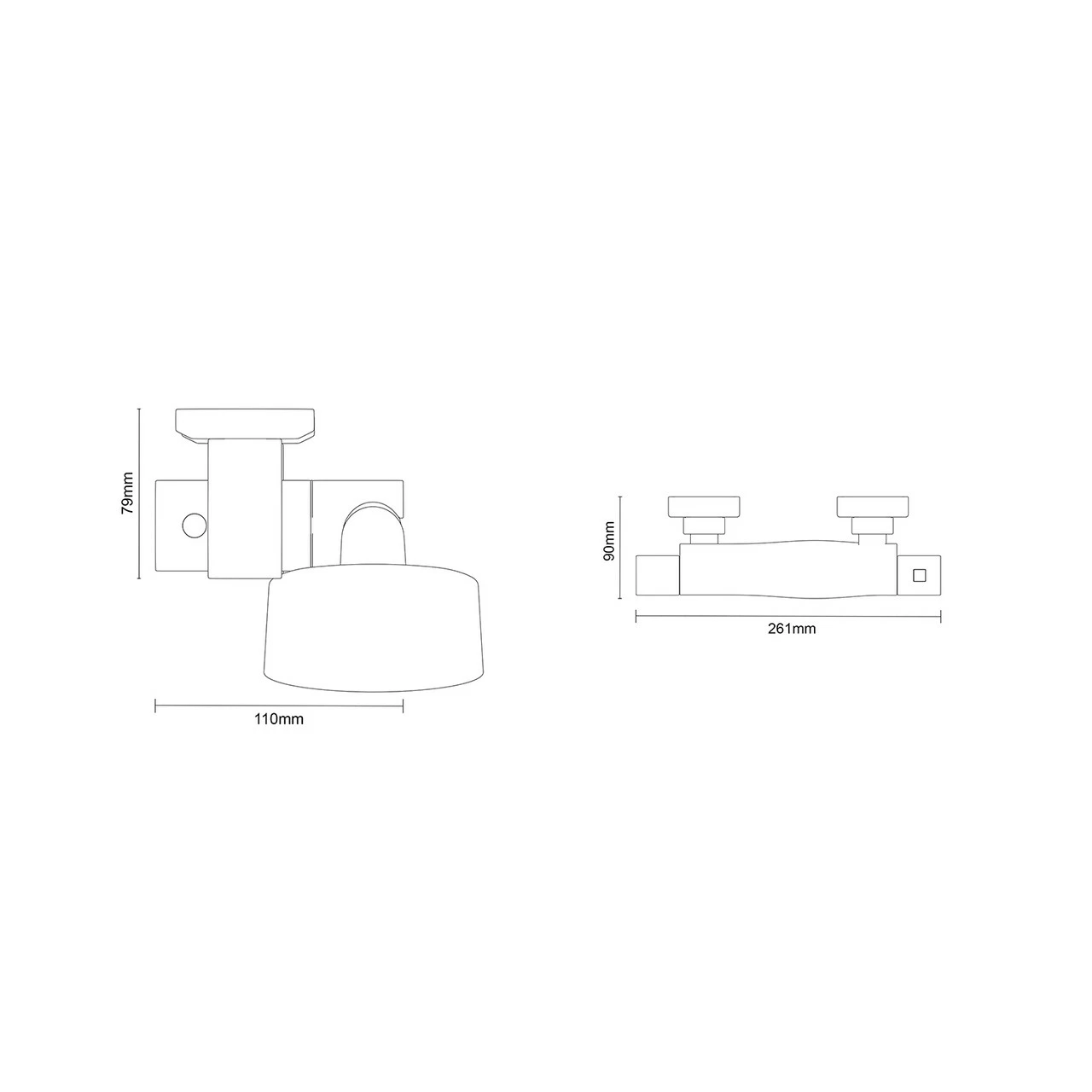 Windsor. Twist Polished Chrome Thermostatic Bar Valve Mixer Shower With Tyne Shower Slide Rail Kit 8 Windsor. Twist Polished Chrome Thermostatic Bar Valve Mixer Shower With Tyne Shower Slide Rail Kit - Image 6