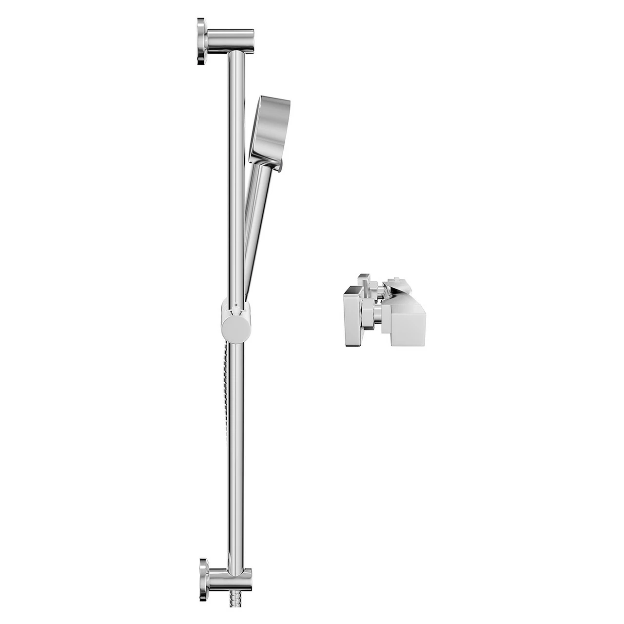 Windsor. Twist Polished Chrome Thermostatic Bar Valve Mixer Shower With Tyne Shower Slide Rail Kit 6 Windsor. Twist Polished Chrome Thermostatic Bar Valve Mixer Shower With Tyne Shower Slide Rail Kit - Image 4