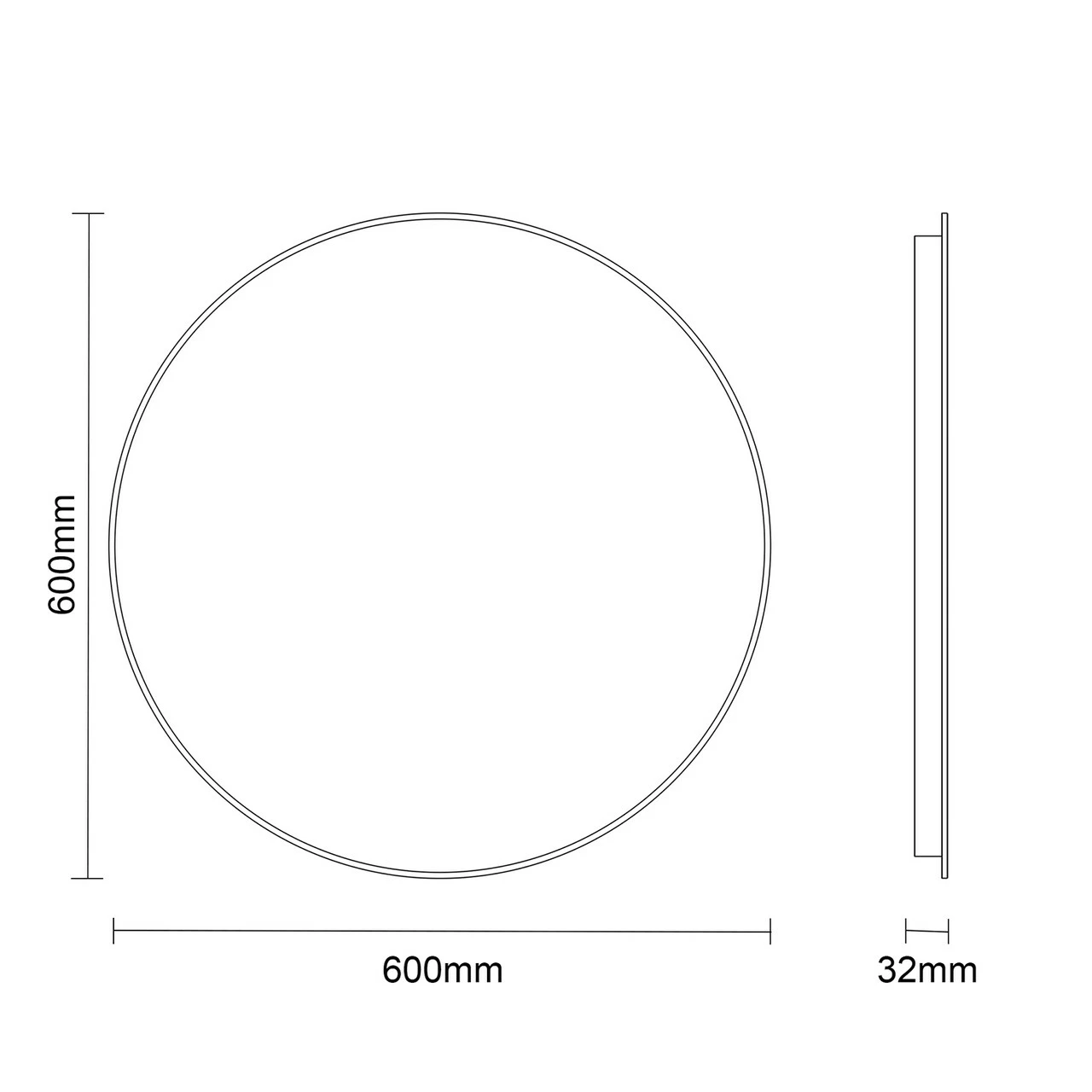 Typhon 600mm Round Illuminated LED Mirror With Demister - Image 4