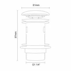 White Ceramic Top Slotted Click Clack Basin Waste 13 White Ceramic Top Slotted Click Clack Basin Waste -Wholesaledomestic Shop white ceramic top slotted click clack basin waste line side 28685.1652444145
