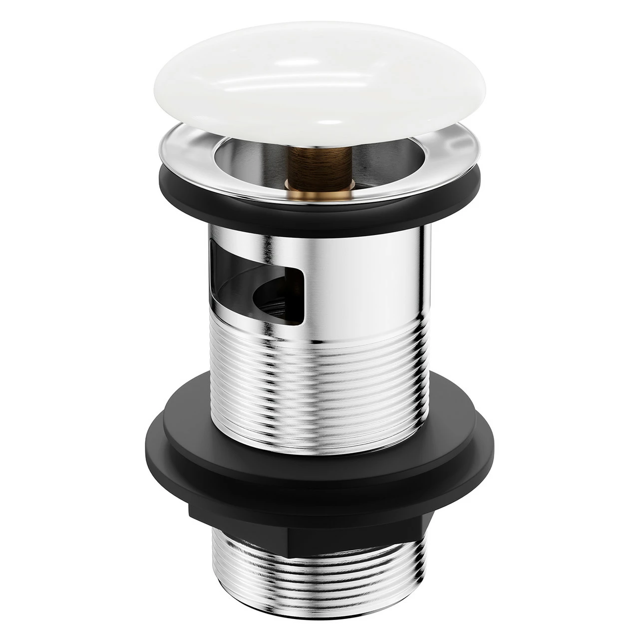 White Ceramic Top Slotted Click Clack Basin Waste 3 White Ceramic Top Slotted Click Clack Basin Waste