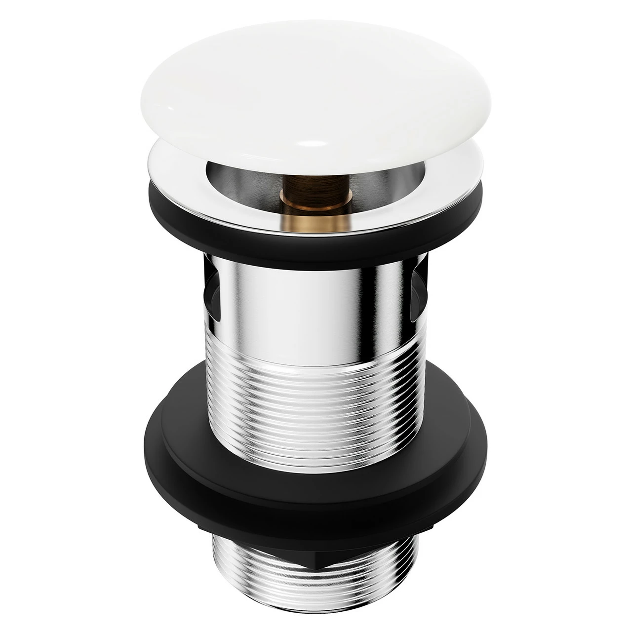 White Ceramic Top Slotted Click Clack Basin Waste 6 White Ceramic Top Slotted Click Clack Basin Waste - Image 4