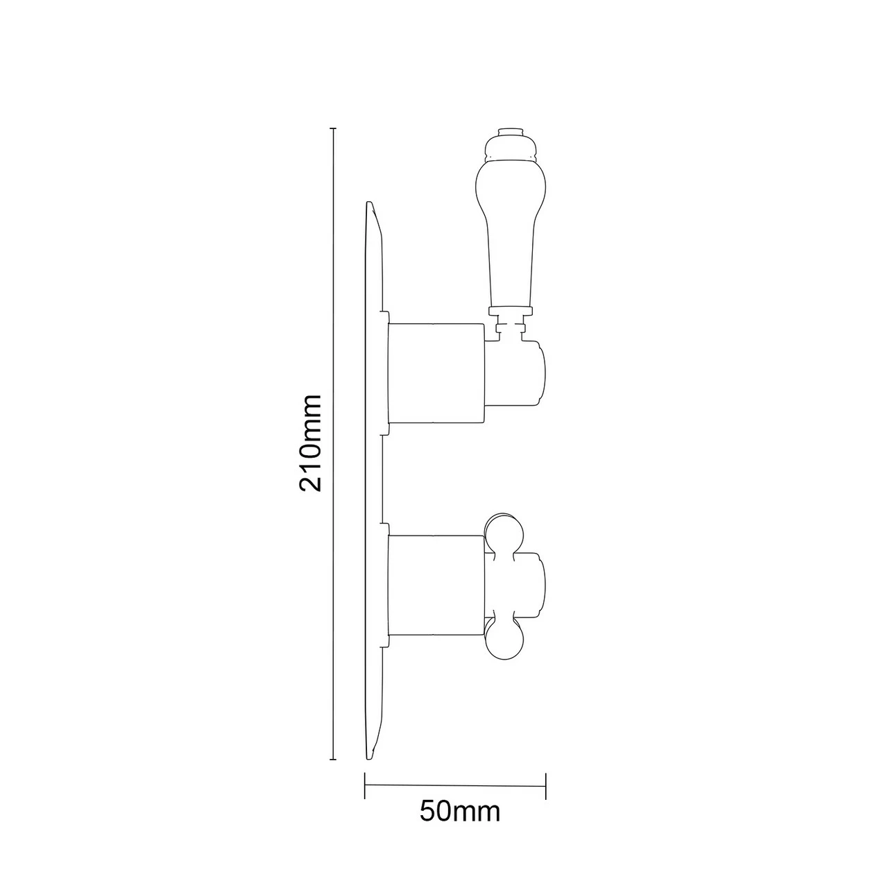 Windsor. Windsor Traditional Polished Chrome Concealed Twin Thermostatic Shower Valve - 1 Outlet 8 Windsor. Windsor Traditional Polished Chrome Concealed Twin Thermostatic Shower Valve - 1 Outlet - Image 6